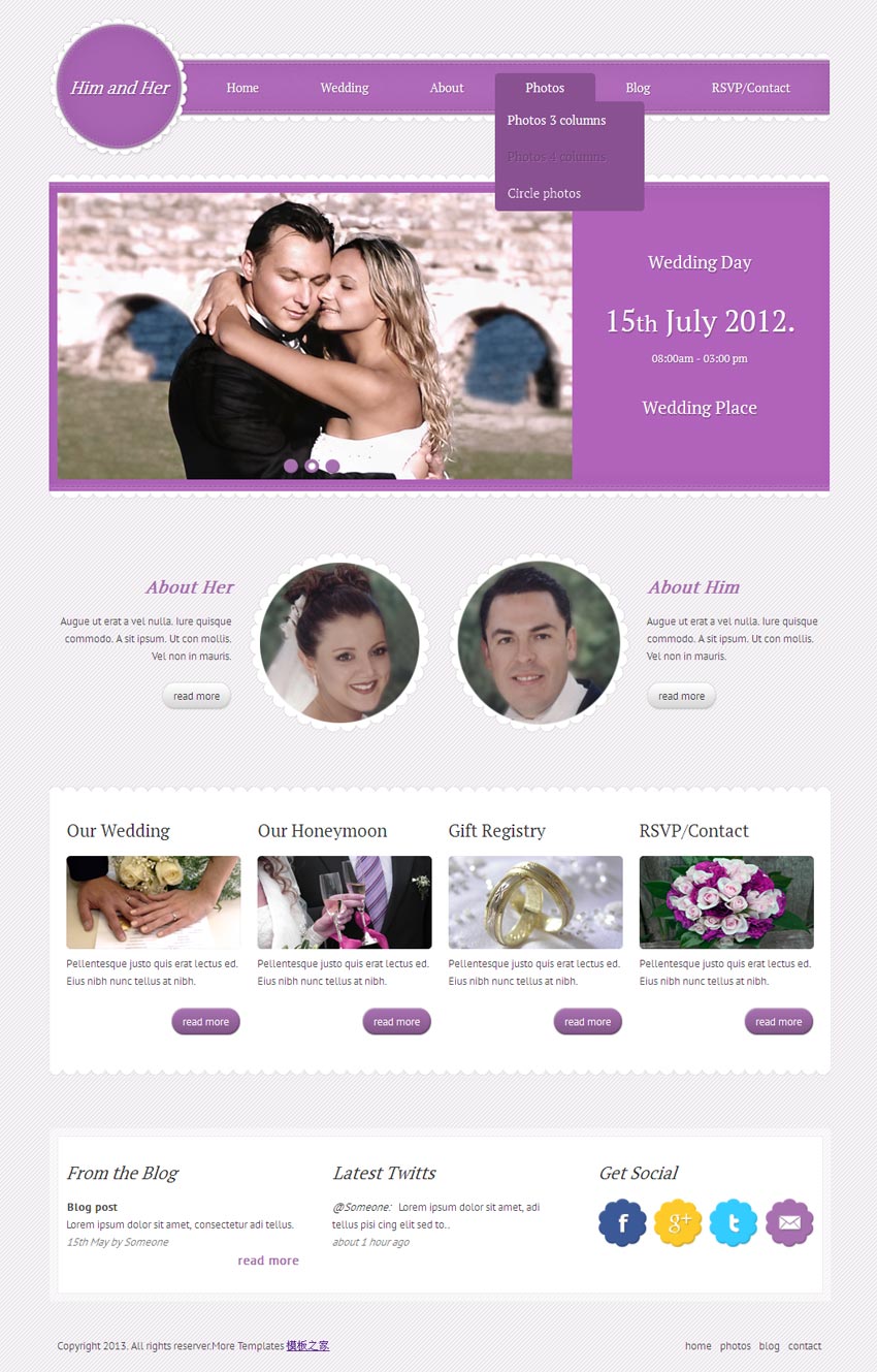 国外简洁的婚庆网站模板html整站下载