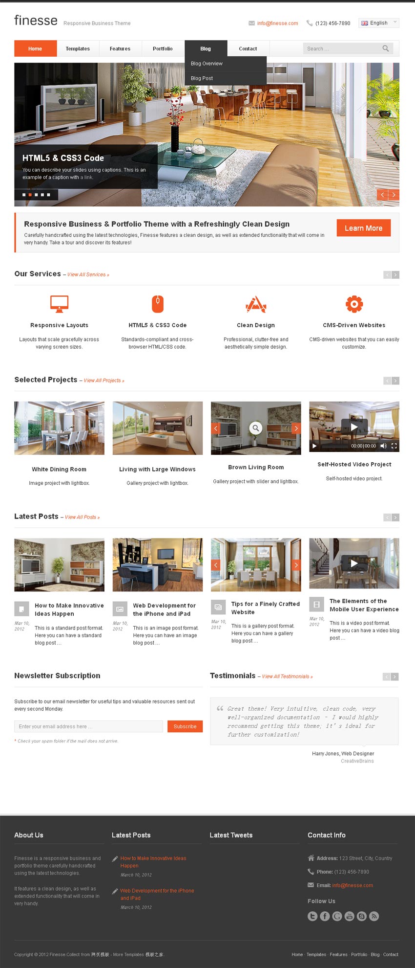 简洁的室内装饰公司网站模板html5响应式模板下载