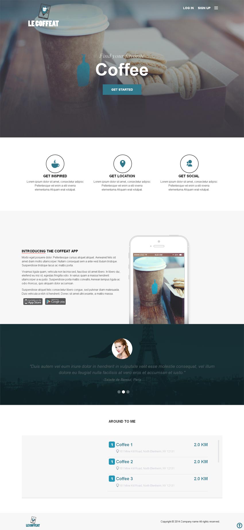 HTML5 app模板咖啡甜点app专题页介绍单页模板下载