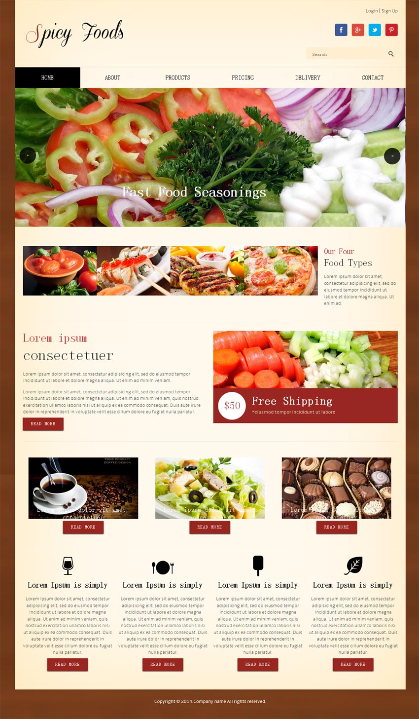 国外响应式设计西餐美食网站模板html整站下载