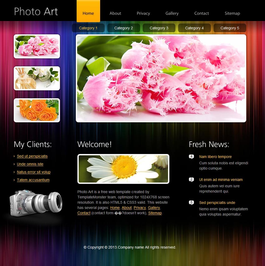 黑色漂亮的鲜花店网页模板html整站下载