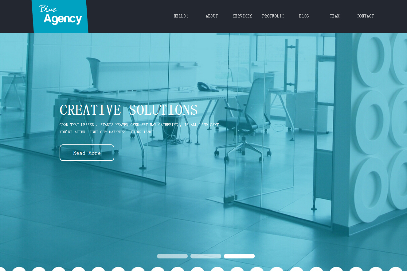 蓝色宽屏漂亮的网站设计公司整站模板