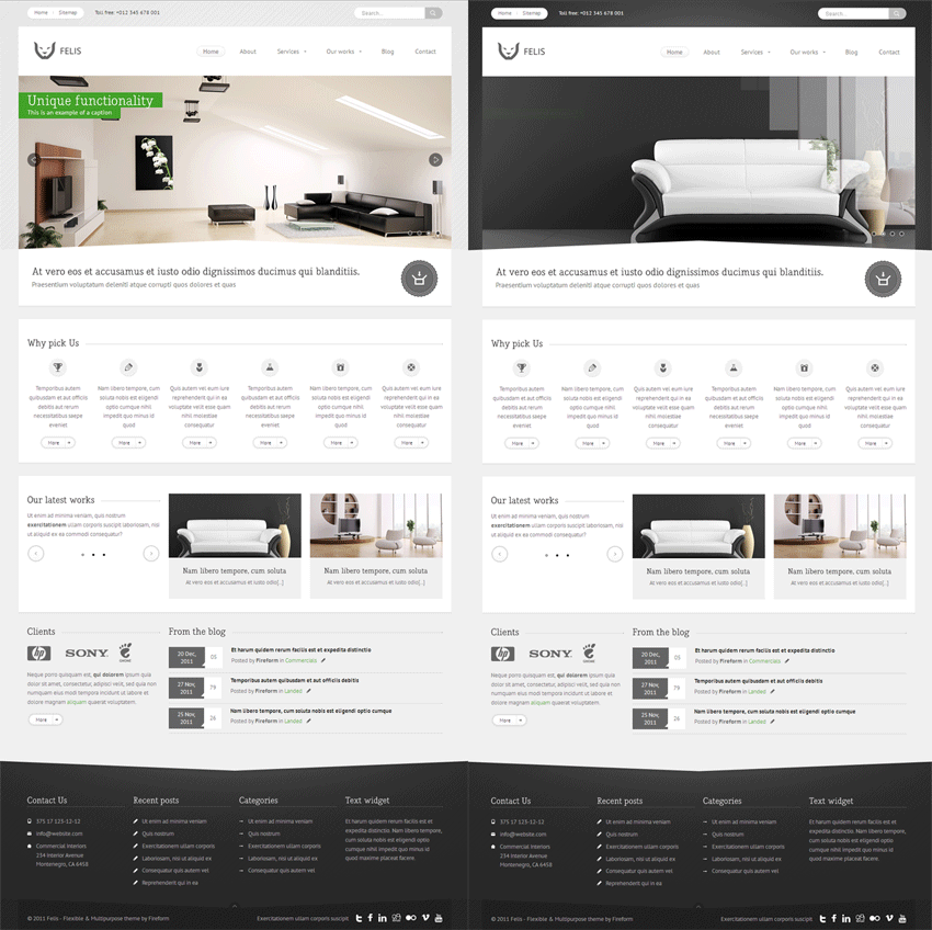 两套欧美风格的房屋装修室内设计公司网站模板html全站源码下载