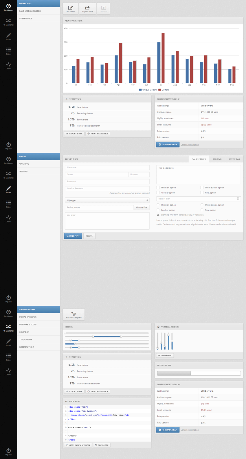 jquery ui后台框架制作后台界面灰色的后台管理网站cms模板